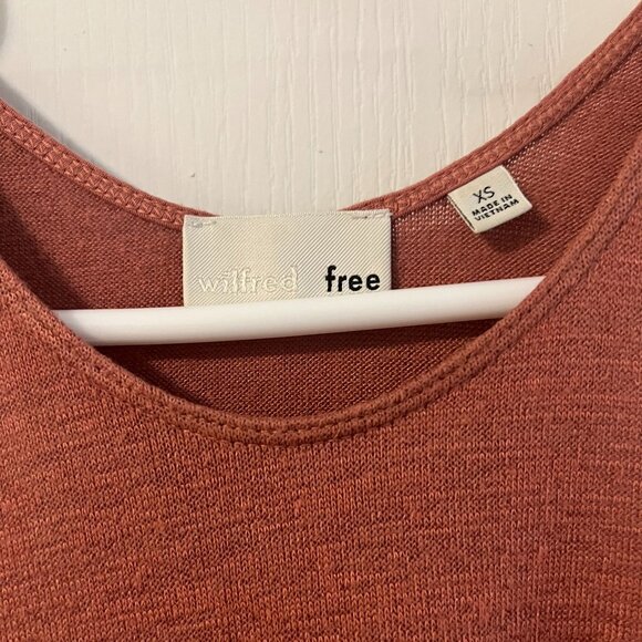 XS Wilfred Free Brunette Coral/ Orange Racerback Tank Top - Picture 2 of 5